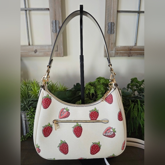 NWT Coach Teri Strawberry Print HOBO With Matching Wristlet And Unbranded Charm - Picture 11 of 16